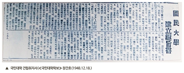 2. 국민대학 건립취지서(≪국민대학학보≫ 창간호(1948.12.18.)